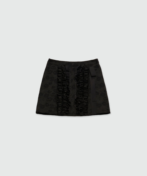 Short jacquard skirt with ruffles