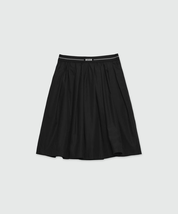 Wide poplin skirt with MSGM elastic