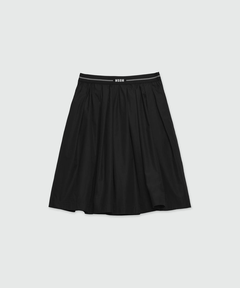 Wide poplin skirt with MSGM elastic Black Women 