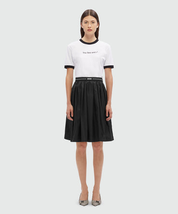 Wide poplin skirt with MSGM elastic