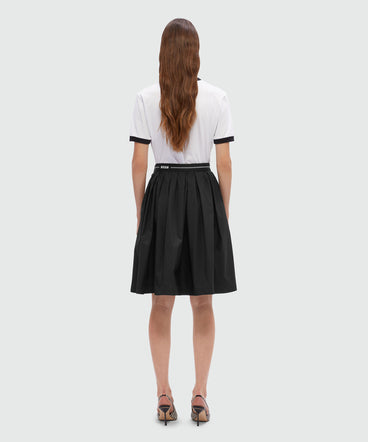 Wide poplin skirt with MSGM elastic