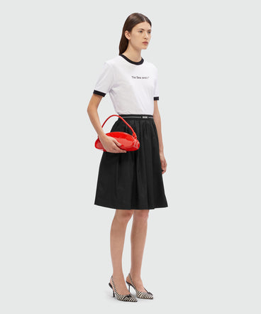 Wide poplin skirt with MSGM elastic