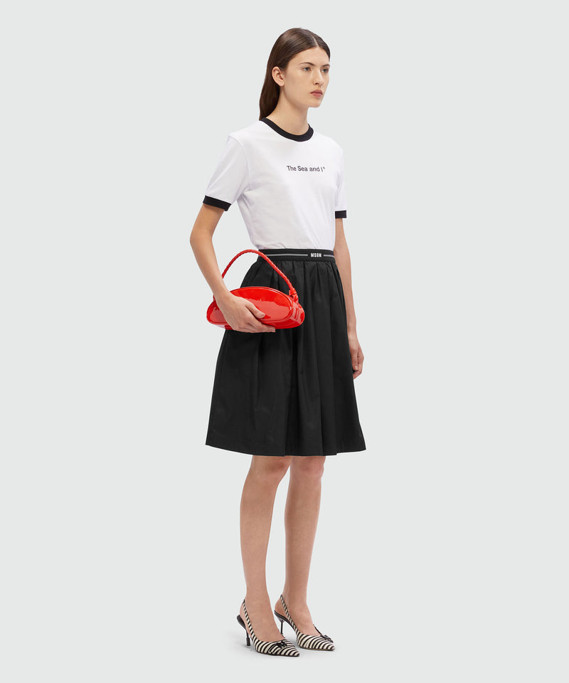 Wide poplin skirt with MSGM elastic Black Women 