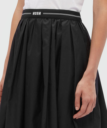 Wide poplin skirt with MSGM elastic