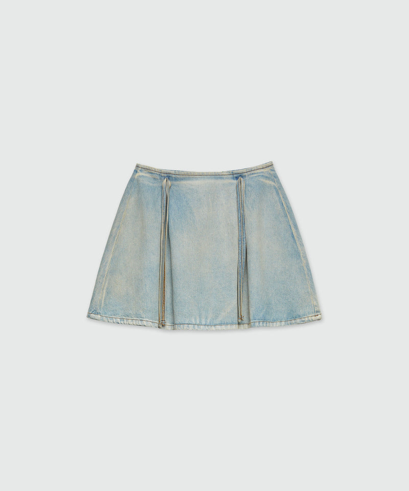 Short skirt in light blue washed denim BLUE Women 