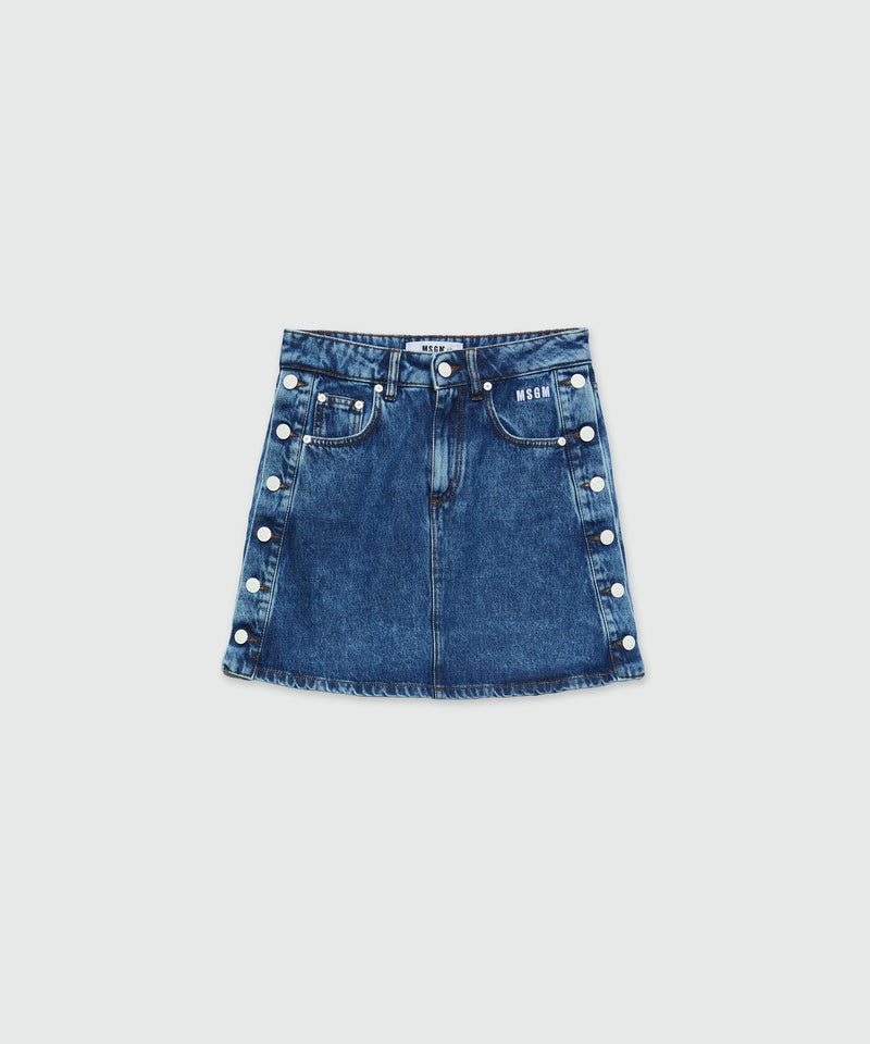 Short denim skirt with metal buttons 87 Women 