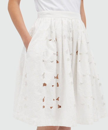 Wide skirt in Sangallo lace