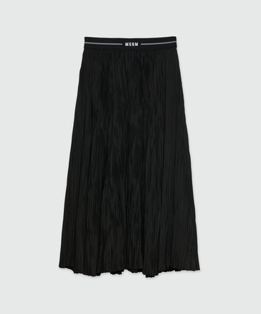 Wide pleated skirt with MSGM elastic