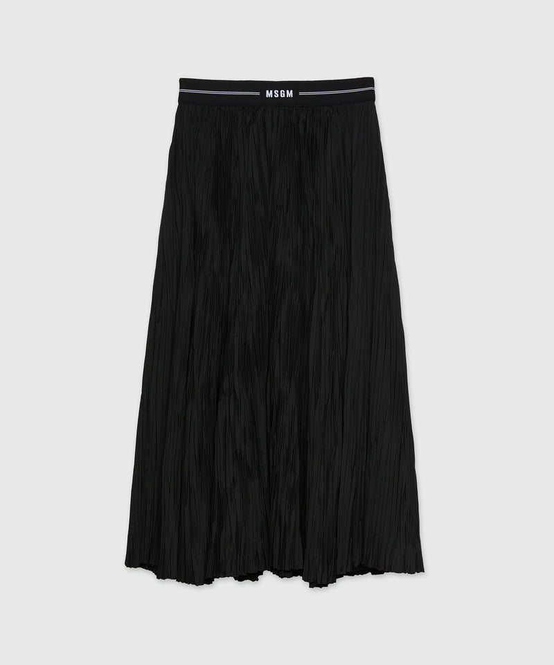 Gonna ampia plissettata con elastico MSGM Nero Donna 