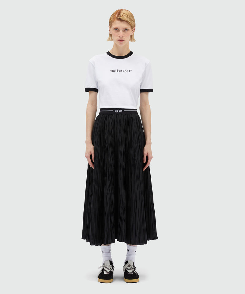 Gonna ampia plissettata con elastico MSGM Nero Donna 