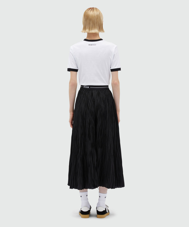 Gonna ampia plissettata con elastico MSGM Nero Donna 