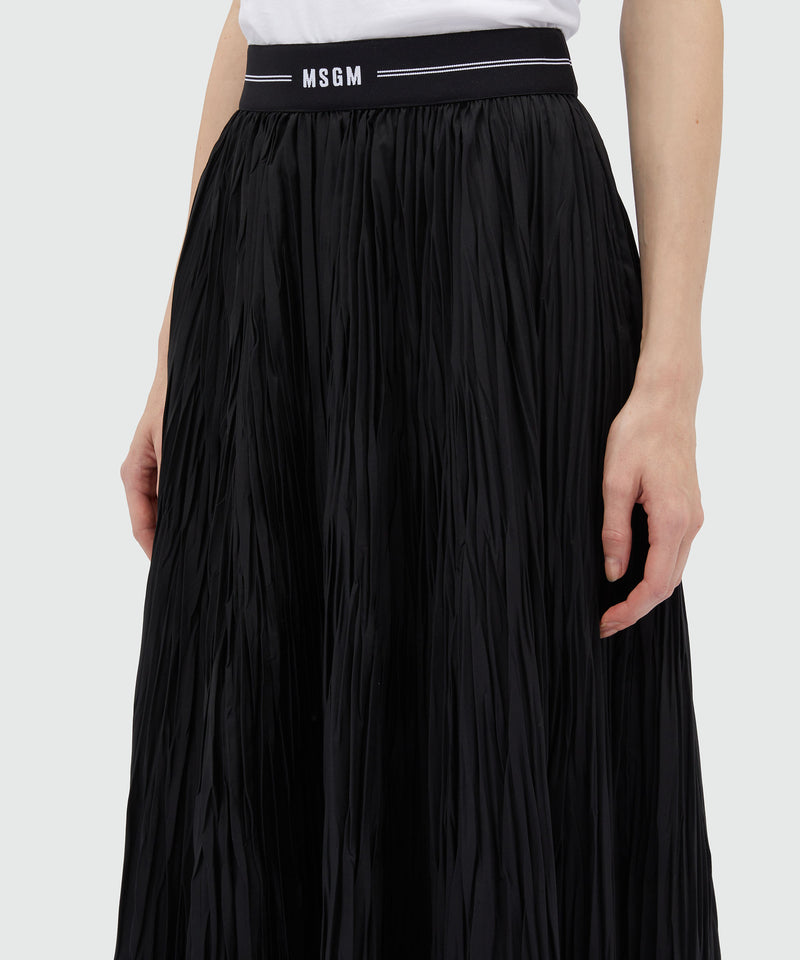 Gonna ampia plissettata con elastico MSGM Nero Donna 