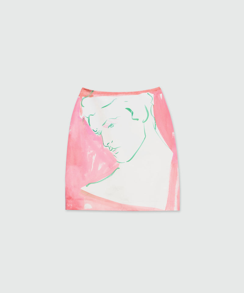 Flared skirt with Luke Edward Hall x MSGM print PINK Women 