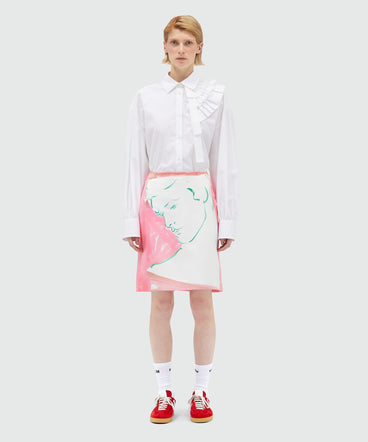 Flared skirt with Luke Edward Hall x MSGM print