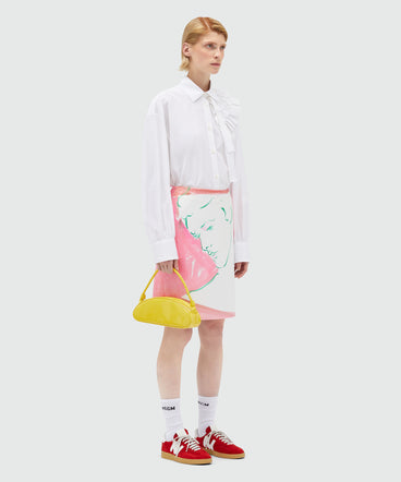 Flared skirt with Luke Edward Hall x MSGM print