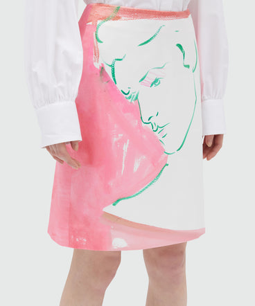 Flared skirt with Luke Edward Hall x MSGM print