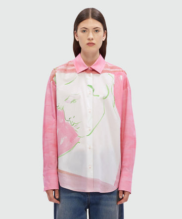 Luke Edward Hall x MSGM print cotton shirt