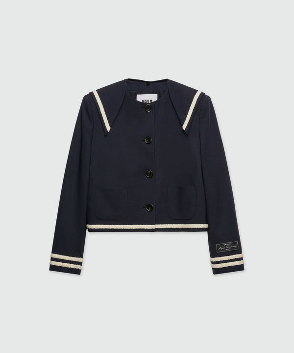 MSGM Tailoring navy blue cool wool peacoat