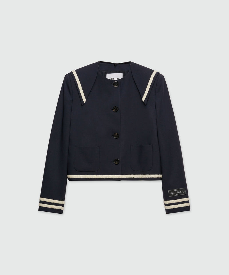 MSGM Tailoring navy blue cool wool peacoat 88 Women 