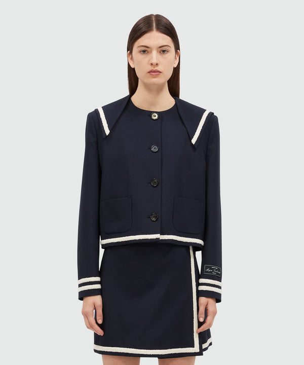 Giacca da marinaio in frescolana blu navy MSGM Tailoring