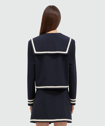 MSGM Tailoring navy blue cool wool peacoat