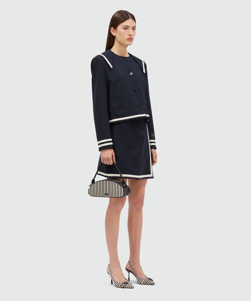 Giacca da marinaio in frescolana blu navy MSGM Tailoring 88 Donna 