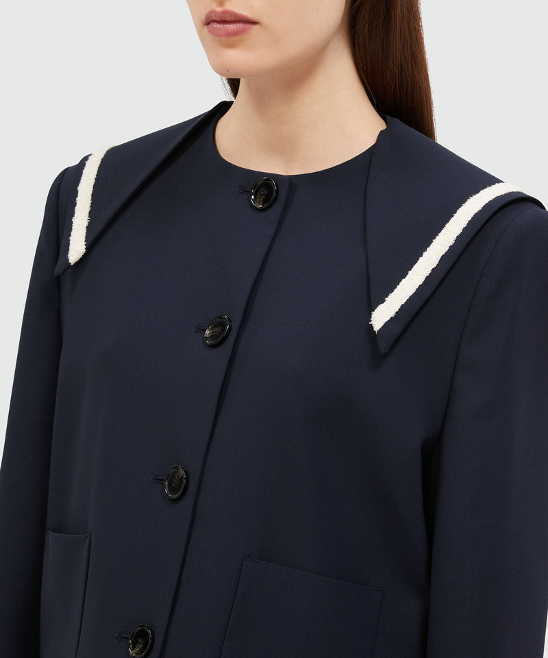 Giacca da marinaio in frescolana blu navy MSGM Tailoring 88 Donna 