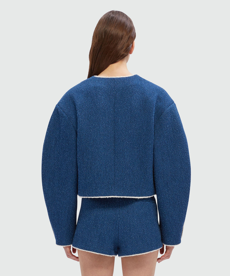 Blue boucle denim tweed jacket 88 Women 