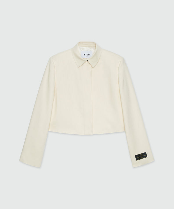 MSGM Tailoring ivory flamed blazer