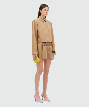 MSGM Tailoring camel slub canvas jacket