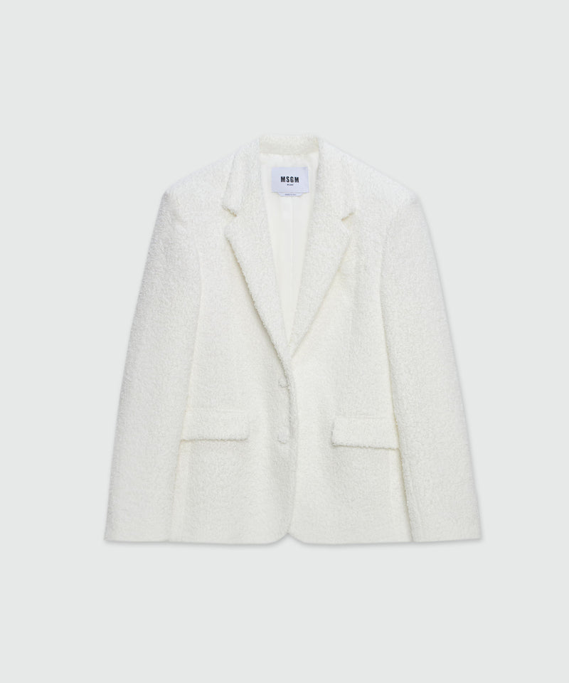 White sponge-effect tweed jacket WHITE Women 