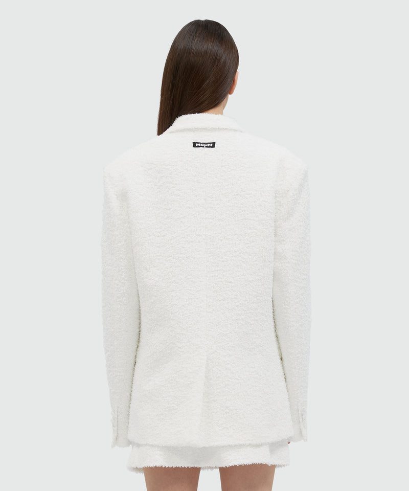 White sponge-effect tweed jacket WHITE Women 