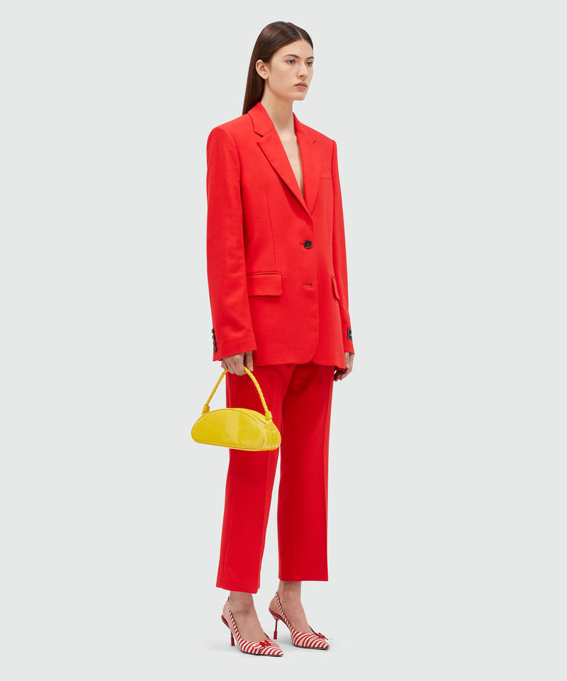 Giacca monopetto in canvas fiammato rosso MSGM Tailoring ROSSO Donna 