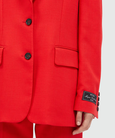 Giacca monopetto in canvas fiammato rosso MSGM Tailoring