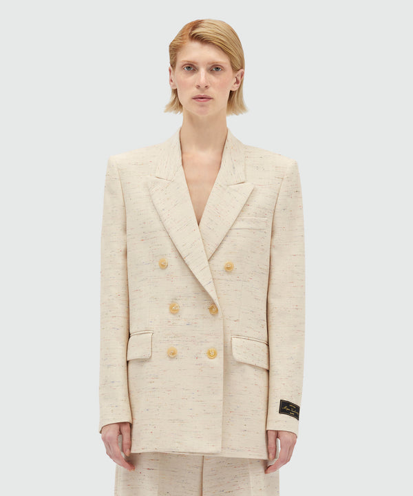 MSGM Tailoring double-breasted jacket in fancy gabardine