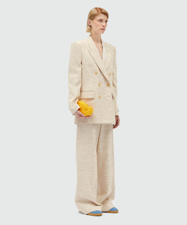 MSGM Tailoring double-breasted jacket in fancy gabardine