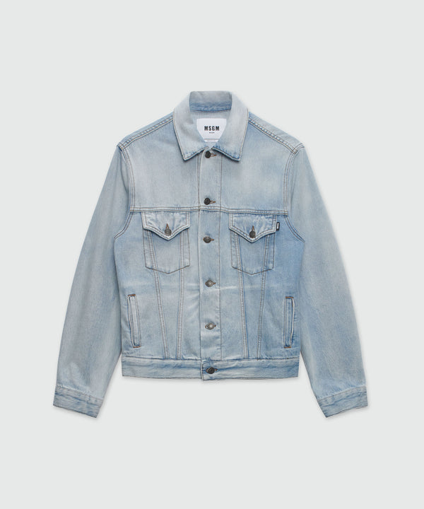 Light blue denim jacket with embroidery