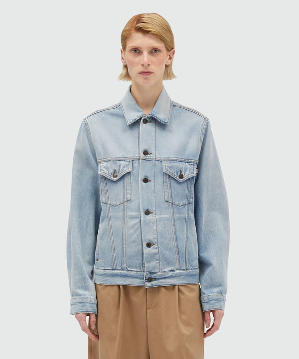 Light blue denim jacket with embroidery