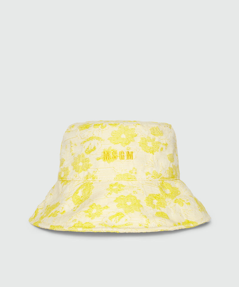 Yellow bucket hat with floral embroidery YELLOW Women 