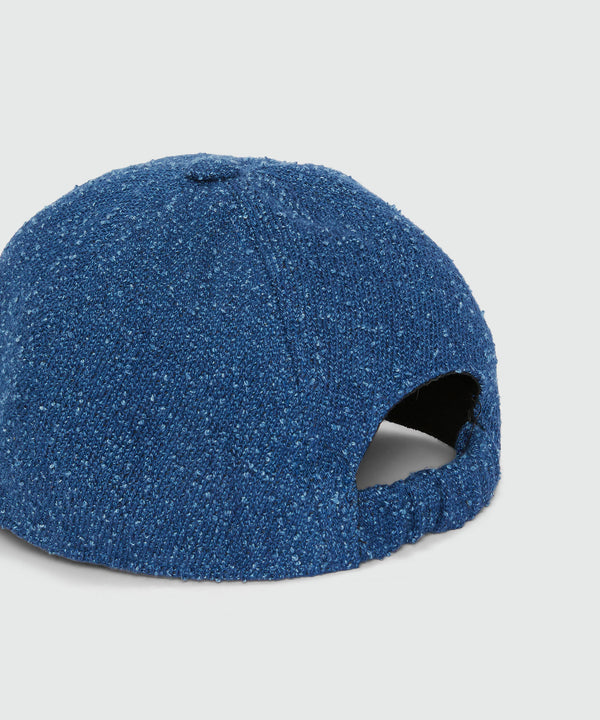 Baseball hat in blue bouclé cotton