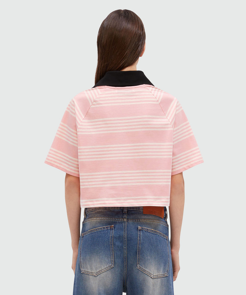 Cropped T-Shirt in striped cotton 11 Women 