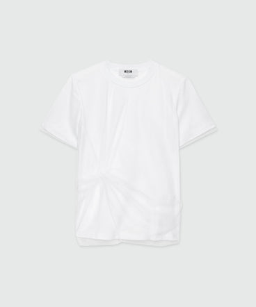 White cotton and tulle T-Shirt