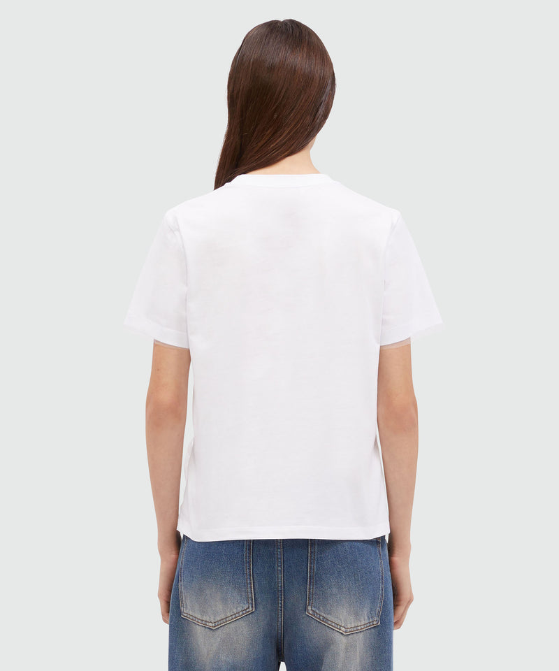 White cotton and tulle T-Shirt WHITE Women 