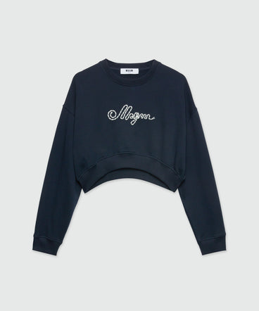 Cropped sweatshirt with rope MSGM logo