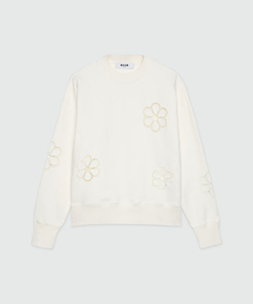 Sweatshirt with floral embroidery