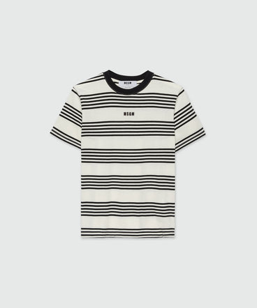 Two-tone striped cotton T-Shirt