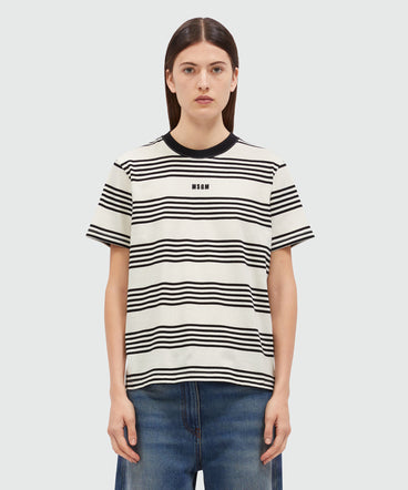 Two-tone striped cotton T-Shirt