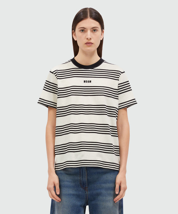 Two-tone striped cotton T-Shirt