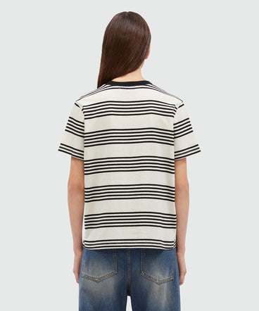 Two-tone striped cotton T-Shirt