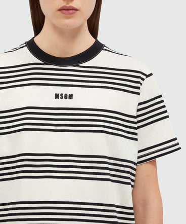 Two-tone striped cotton T-Shirt